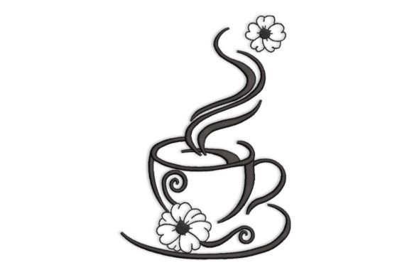 Coffee Cup with Flower Embroidery Design Review