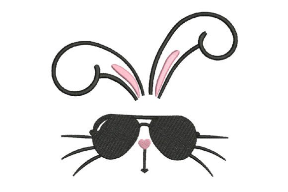 Cool Bunny with Sunglasses: A Whimsical Seasonal Embroidery Design