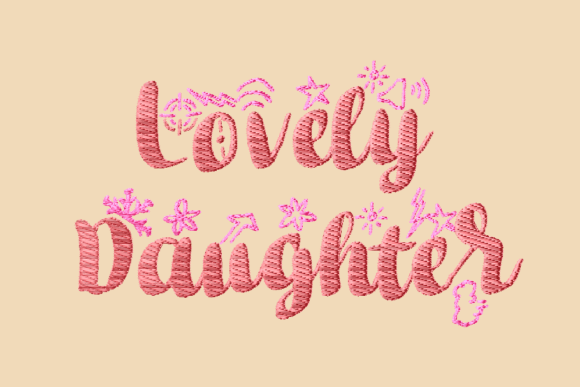 Daughter Decorative Lettering: A Standout Embroidery Design for Craft Fairs