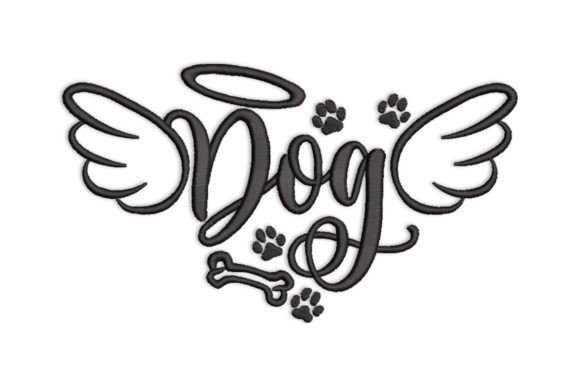 Dog Angel with Wings: A Sentimental Embroidery Design for Personalized Gifts