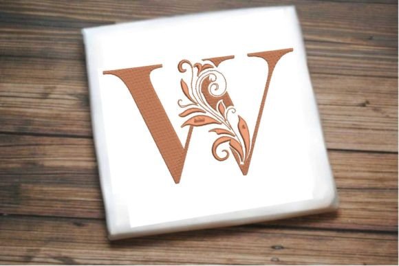Elegant Floral Alphabet Letter W for Handmade Crafts