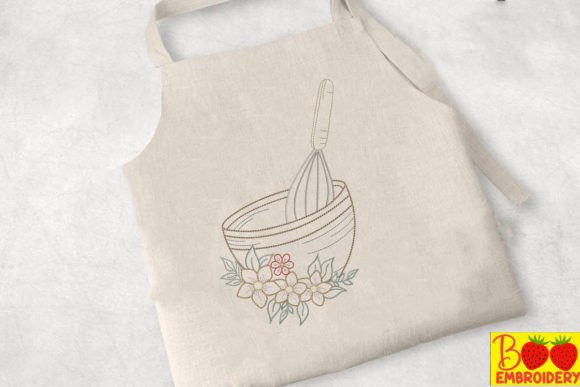 Floral Kitchen Utensils: A Charming Embroidery Design for Personalized Gifts