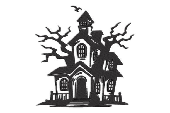 Haunted House Silhouette Embroidery Design Review