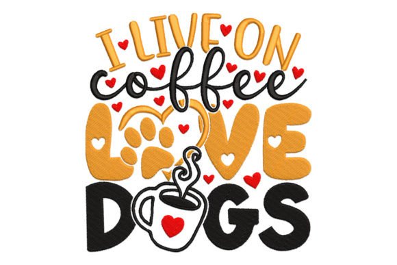 Love Coffee and Dogs Embroidery Design Review for Small Business Use