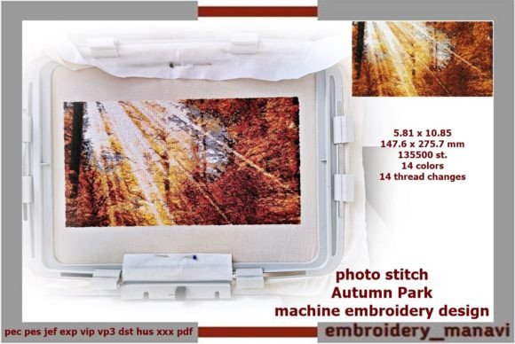 Photo Stitch Autumn Park Embroidery Design Review