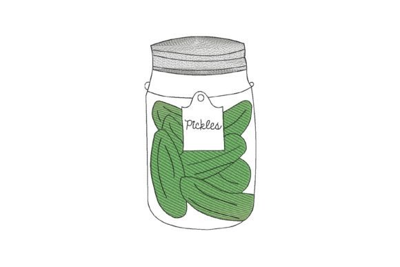 Pickles in Jar Sketch: A Whimsical Embroidery Design for Personalized Gifts