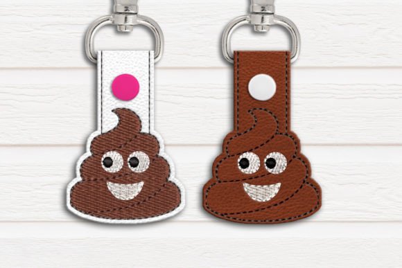 Poop Emoji ITH Key Fob Applique Review: A Playful Embroidery Design for Personalized Gifts