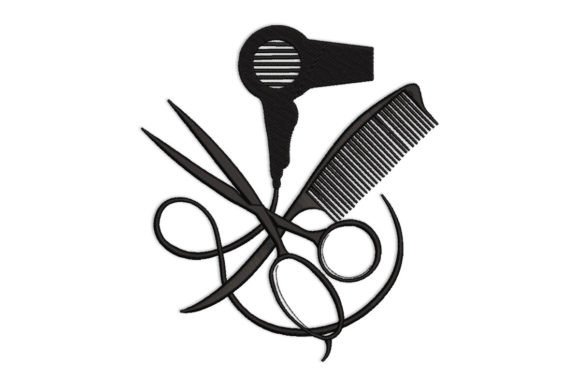Scissors and Comb Stylist Hair Dryer Embroidery Design Review