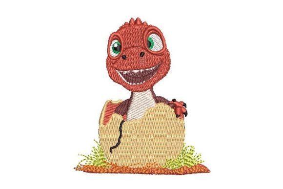 T-Rex Hatching: A Playful Embroidery Design for Meaningful Gifts