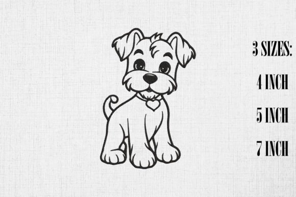 Valentine Miniature Schnauzer: A Heartfelt Embroidery Design